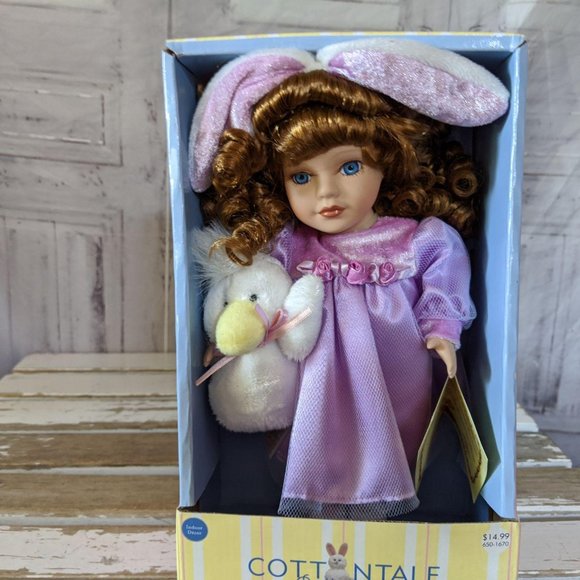 Cottontale Collection Porcelain Girl Doll Purple D - Picture 1 of 6